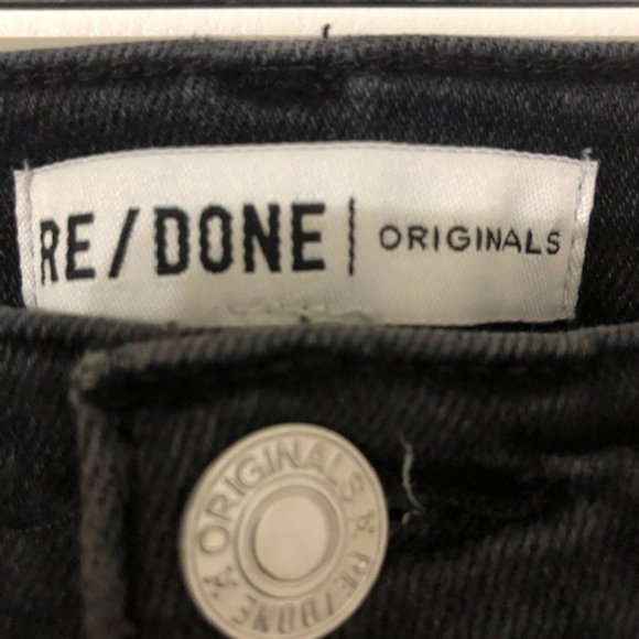 Re/Done Originals High Rise Ankle Cropped in Black - Picture 4 of 4